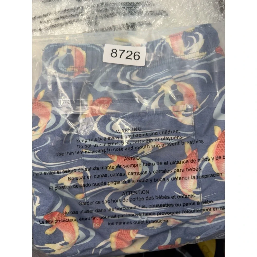 Tommy Bahama Men's Large Koi Fish‎ All Over Print Swim Trunks Shorts Mesh Lined